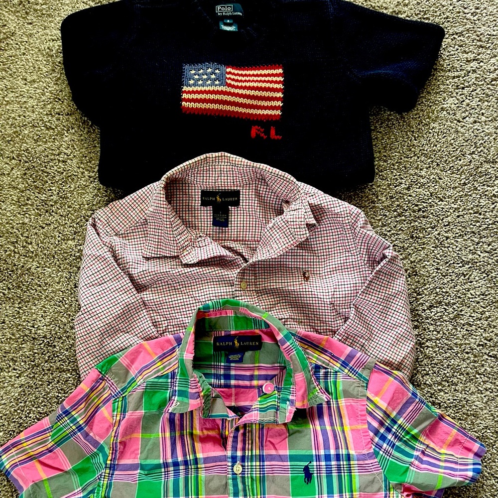 Boys bundle polo sweater, shirts .